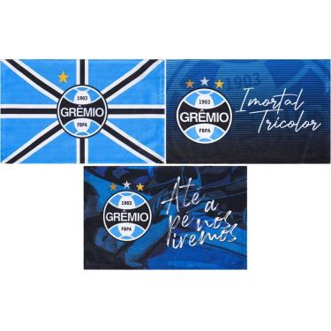 Imagem de Kit 3 Toalha De Lavabo Lancheira Grêmio 27x47cm Imortal Tricolor