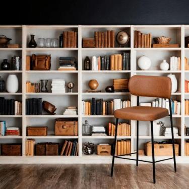 Imagem de Kit 2 Banquetas Altas Estofadas Camila Com Encosto - EdeCasaMoveis