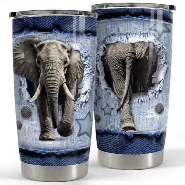 Imagem de Vaso aislado de acero inoxidable de 20 oz SANDJEST Elefante