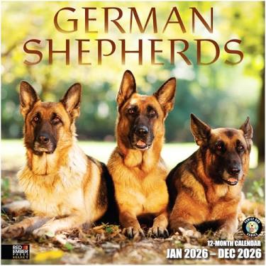 Imagem de RED EMBER Select - Calendário de parede 2026 Pastores Alemães de 12 meses | Abertura de 30,5 cm x 61 cm | Papel grosso e resistente | Presente | Calendário 2026