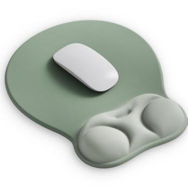 Imagem de Mouse pad ergonômico com suporte de descanso de pulso e almofada de gel para mesa; acessórios de decoração de computador fofos para mulheres. Tapete de mouse pequeno para laptop para escritório e casa