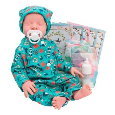 Imagem de Boneco Reborn Bebê Realista Menino Carequinha Com Acessórios - Cegonha