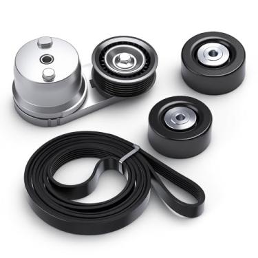 Imagem de Riyhch Kit tensor de correia de transmissão para Chevy Silverado 2500 HD 3500 HD, para GMC Sierra 2500 HD 3500 HD, 2002-2010, V8 6.6L, OE 38172 36310 - Inclui correia serpentina, polia intermediária