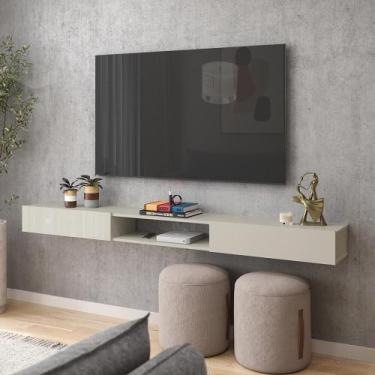 Imagem de Nicho Rack Suspenso Sala Quarto 200cm Impacto 2.0 Patrimar Off White