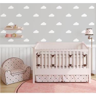 Imagem de Adesivo de Parede Infantil Nuvens Brancas - 70 Unidades - no-brand