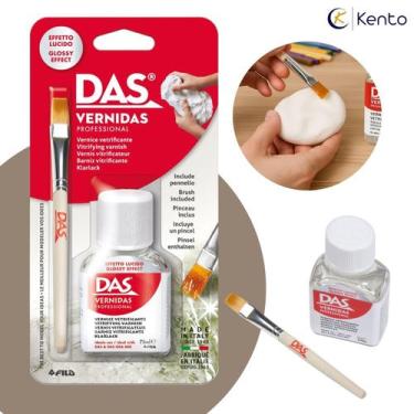 Imagem de Verniz Protetivo Vitrificante 75ml DAS + Pincel para Artesanato Das Fi