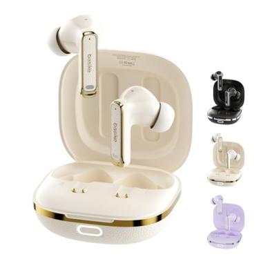 Imagem de Basike F1 Fone de Ouvido Sem Fio, Bluetooth 5.4 Com ANC-Cancelamento De Ruído Ativo, ENC-Cancelamento de Ruído em Chamadas, 40Horas de Reprodução, Ajuste Confortável, Baixa Latência (Branco)