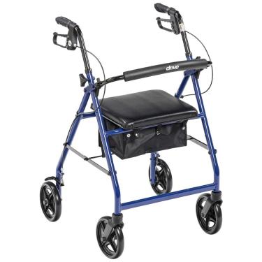Imagem de Andador para Idoso Dobrável até 136kg com Assento, Drive Medical R728BL, Azul