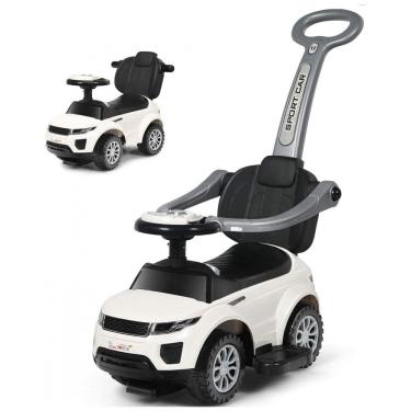 Imagem de Carrinho de Passeio Infantil 3 em 1 com Buzina, Música, Luz e Proteção de Braço para Crianças de 1 a 3 Anos, Costzon, Branco