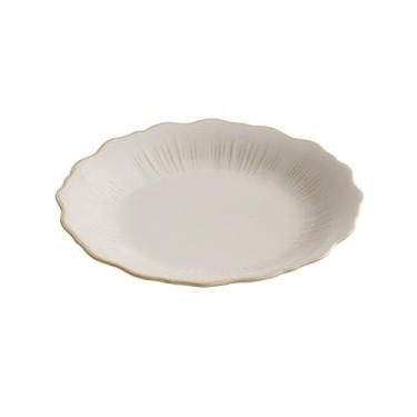 Imagem de Lata de lixo Placa plana em formato de flor irregular, prato raso, placa rasa, sensação premium criativa, prato de cerâmica, salada(10.2 inch)