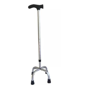 Imagem de Bengala, Bengala Bastão Ortopédico Quatro Pontas Altura Regulável, 70 Cm Ao 88 Cm(Cinza/Preto)