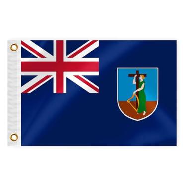 Imagem de Bandeira náutica Montserrat Barco 30,5 x 45,7 cm Bandeira marinha Montserratians dupla face nylon pequeno iate vela pontão ATV bicicleta caminhão motocicleta bandeira com 2 ilhós de latão