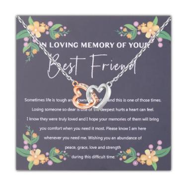 Imagem de UJIMS Colar In Loving Memory Of Your Best Friend Presentes Memoriais para Perda de Amigo Presente de Compaixão Lembrança Presentes de Luto, 1, Aço inoxidável, Strass