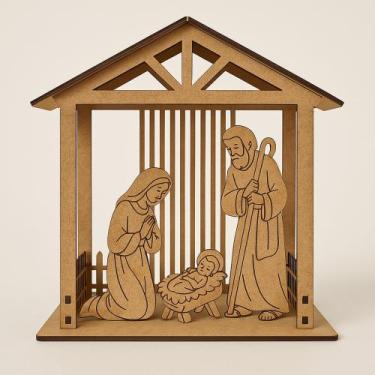 Imagem de Manjedoura Para Presépio - Cabana - Christmas Fabricação Mdf - ANA DEC