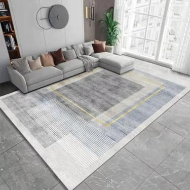 Imagem de Tapete de luxo com estampa geométrica para decoração de sala de estar, sofá, mesa de centro, quarto, sala de estar, cozinha, tapete antiderrapante (60 x 90 cm, 24 x 35 pol./2508037989)