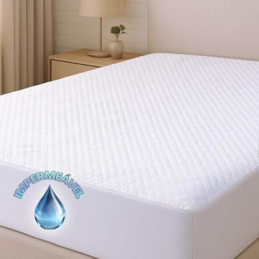 Imagem de Capa de Colchão Impermeável Matelado Queen Size Branco