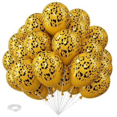 Imagem de Cheetah Balloons, 12 Inch Gold Leopard Print Balloons Cheetah Print Balloon Latex Jungle Animal Balloon Cheetah Decorations for Wild Birthday Baby Shower Zoo Jungle Safari Theme Party Supplies