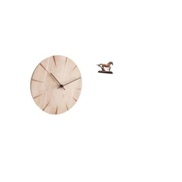 Imagem de Fenteer Relógio de Parede de Madeira, Escultura, Estatueta, Arte Colecionável, Ornamento, Estátua de Cavalo, Design Criativo, Presente, Relógio Decorativo, Si