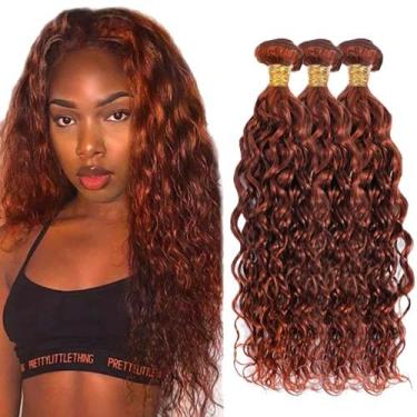 Imagem de Pacotes de cabelo HuxoWax Reddish Brown Water Wave 8A Brazilian