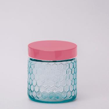 Imagem de POTE DE VIDRO COLMEIA COM TAMPA ROSCA COLOR 880ML VIVA VIDROS