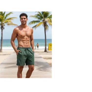 Imagem de Short Bermuda Praia Masculino Neon Mash, Verde militar, P