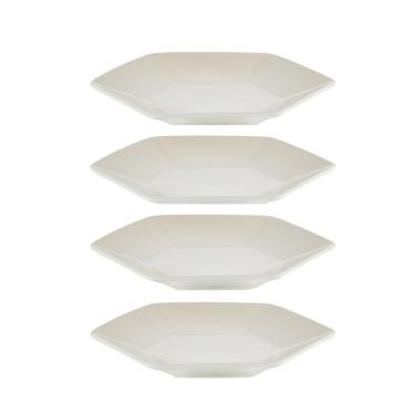 Imagem de KIT LE CREUSET 4 PRATOS HEXAGON EM CERÂMICA 21CM MERINGUE