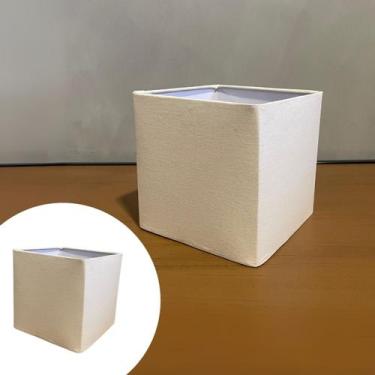 Imagem de Cupula Clássica de Abajur Quadrada 15x15x15cm Tecido Algodão Soquete n