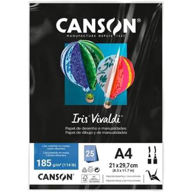 Imagem de Papel Iris Vivaldi Preto A4 185g 25Folhas - Canson