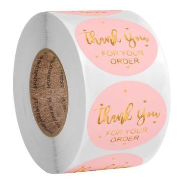 Imagem de Adesivos de agradecimento pelo seu pedido 500 peças de suprimentos de envio de 2,5 cm Etiquetas elegantes para embalagens de envelopes para pequenas empresas