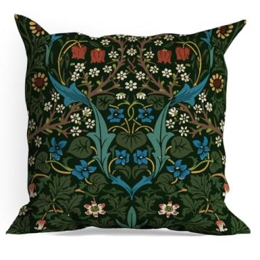 Imagem de Capas de almofada de flores silvestres estéticas vintage, capas de travesseiro decorativas 45,7 x 45,7 cm, quarto botânico, casa, sala de estar, escritório, cama, sofá, sofá, assento de carro