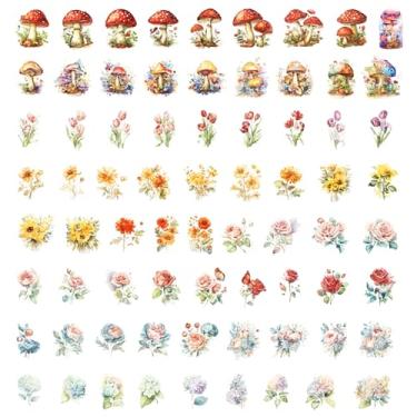 Imagem de 100 peças de adesivos vintage para scrapbook - Mini adesivos decorativos versáteis para cadernos, bolsas, vidro, decorações de férias, kits de artesanato faça você mesmo, estética, planta