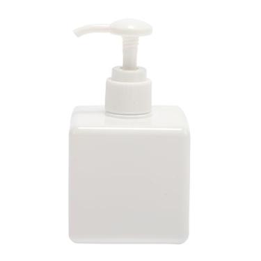 Imagem de Dispensador de bomba de sabão quadrado simples para banheiros, lavanderias, 250 ml, branco, 1 peça