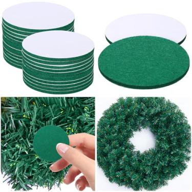 Imagem de 24 peças de almofada de guirlanda de Natal, protetor de porta de Natal, adesivo de feltro antiderrapante, guirlanda de porta, forro de guirlanda, evita proteção decorativa para Natal, férias