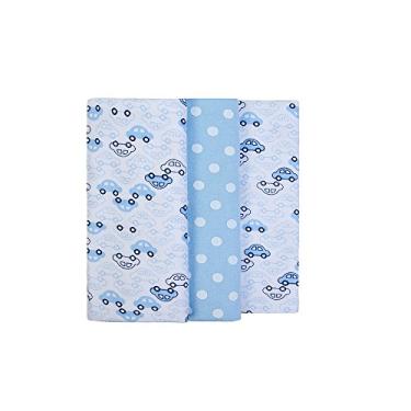 Imagem de Cueiro Composê Estampado, Papi Textil, Azul, 80x50cm