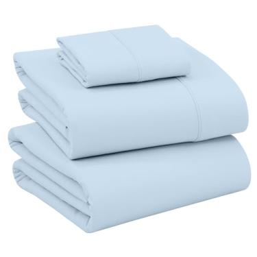 Imagem de RUVANTI Jogo de cama solteiro GG 100% algodão, 3 peças, roupa de cama percal macia e respirável, bolso profundo de 40,6 cm, padrão de hotel, sensação fresca, durável, lençóis tingidos de tamanho