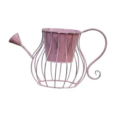 Imagem de Whtkoph Vaso de flores em formato de regador para jardim, decoração de mesa, vaso de plantas para, estilo fazenda, para ambientes internos, Rosa