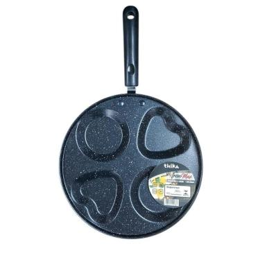 Imagem de Frigideira Com 4 Divisórias Antiaderente Ovos 24,5Cm - Preta