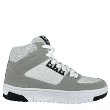 Imagem de Tênis Ollie Masculino Cano Alto Branco Cinza-Masculino
