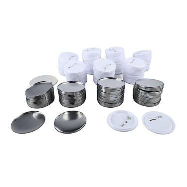 Imagem de TOPINCN 100 Conjuntos de Peças de Botão Traseiro de Metal e Plástico, Suprimentos para Fabricação de Botões de Pino Redondo, Peças de Botões Em Branco para Máquina de Fazer
