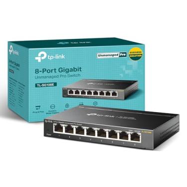 Imagem de TP-Link Switch Gigabit de 8 portas | Fácil de gerenciar | Plug & Play | Montagem em desktop/parede | Metal resistente com portas blindadas | Suporta QoS, Vlan, IGMP e LAG (TL-SG108E)