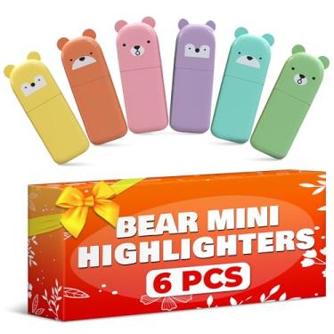 Imagem de The Little Green Change 6 canetas marca-texto fofas de mini urso