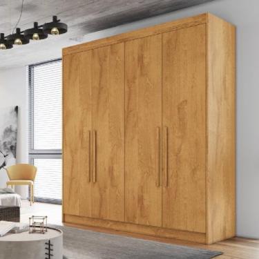 Imagem de Guarda Roupa Solteiro 4 Portas 3 Gavetas 100% MDF Nantes - Móveis Euro