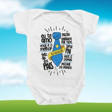 Imagem de Body Roupa De Bebê Meu Primeiro Dia Dos Pais Menino Menina - Borizinho