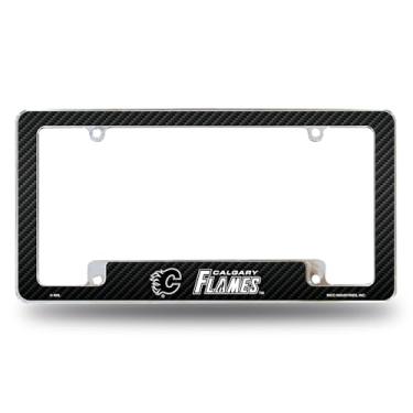 Imagem de Rico Industries NHL Calgary Flames Preto 30,48 cm x 15,24 cm Moldura de placa automotiva para carro/caminhão/SUV