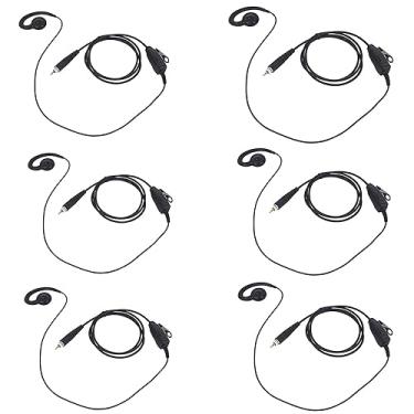 Imagem de Pdflie Fone de ouvido Clp-e com fio compatível com Motorola clp 1010e 1080e clp1010e clp1080e rádio bidirecional (C Swivle, pacote com 6)