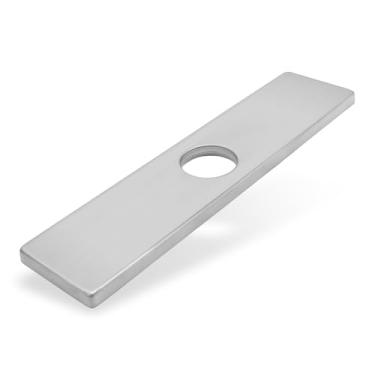 Imagem de Murtenze Tampa do furo da torneira da pia de 25,4 cm, placa de torneira de aço inoxidável com tampa retangular de 1 ou 3 furos de níquel escovado para pia de banheiro e cozinha