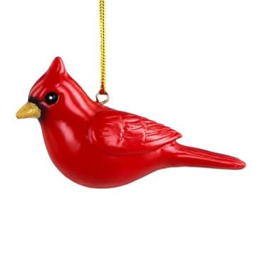 Imagem de Enfeites de Natal cardinais para árvore de Natal - Enfeite de Natal em memória 3D de resina, decoração de cardeal vermelho, presentes de luto de Natal para mulheres e homens, presentes de lembrança de