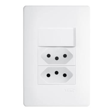 Imagem de Conjunto Interruptor Simples 16A/250V E 2 Tomada 2p+T 20A/250V Habitat – FAME