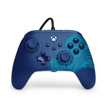 Imagem de PowerA Advantage Wired Controller for Xbox Series X|S - Blue Wave, gamepad, wired video game controller, gaming controller, USB-C, Works with Xbox One, Officially Licensed