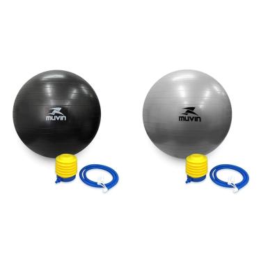 Imagem de Kit Muvin Bola Pilates 65cm Antiestouro + Bola Pilates 65cm